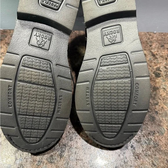 Rocky Chukka Men's Glossy Black Lace-Up Boots - Picture 3 of 4